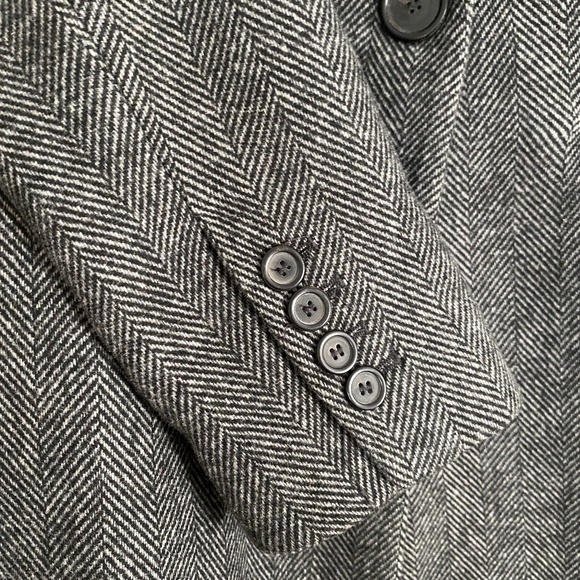 Zara Women Gray Masculine Herringbone Coat XS - Picture 2 of 14